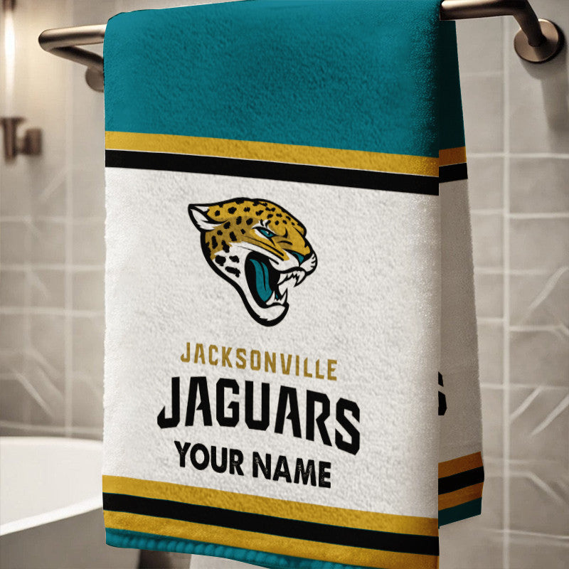 LIMITED EDITION - NEW CUSTOMIZED NFL30 JSJ JACKSONVILLE JAGUARS BATH TOWEL