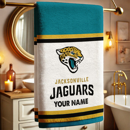 LIMITED EDITION - NEW CUSTOMIZED NFL30 JSJ JACKSONVILLE JAGUARS BATH TOWEL