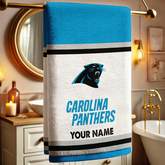 LIMITED EDITION - NEW CUSTOMIZED NFL23 CLP CAROLINA PANTHERS BATH TOWEL