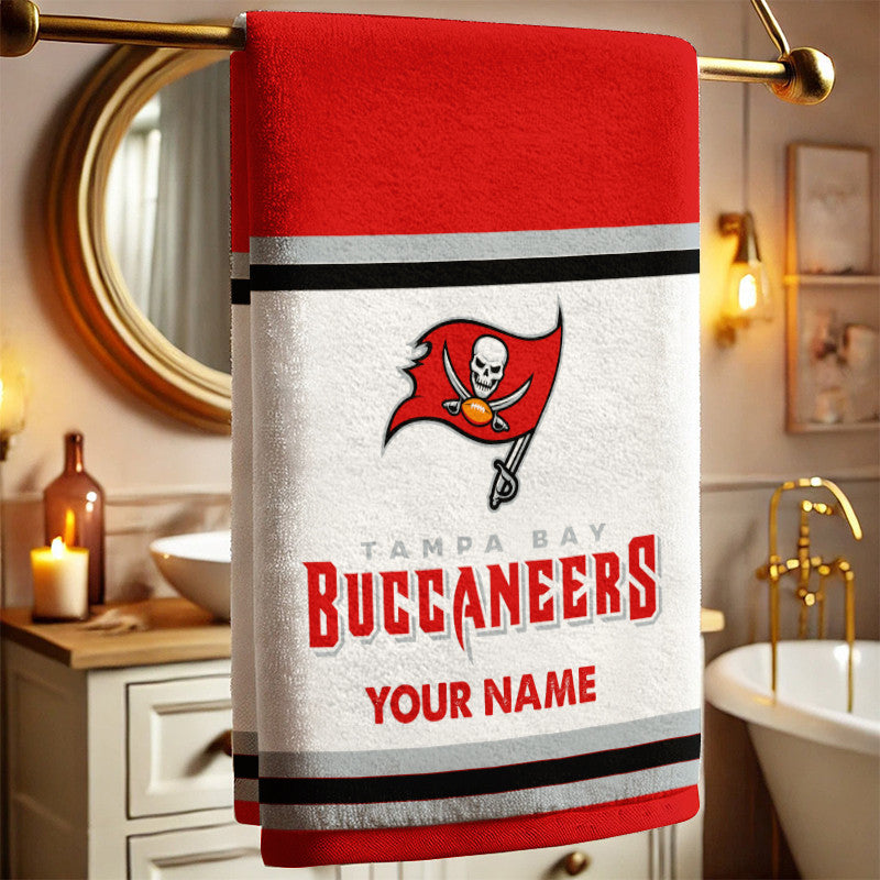 LIMITED EDITION - NEW CUSTOMIZED NFL10 TBB TAMPA BAY BUCCANEERS BATH TOWEL