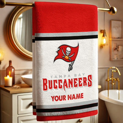 LIMITED EDITION - NEW CUSTOMIZED NFL10 TBB TAMPA BAY BUCCANEERS BATH TOWEL