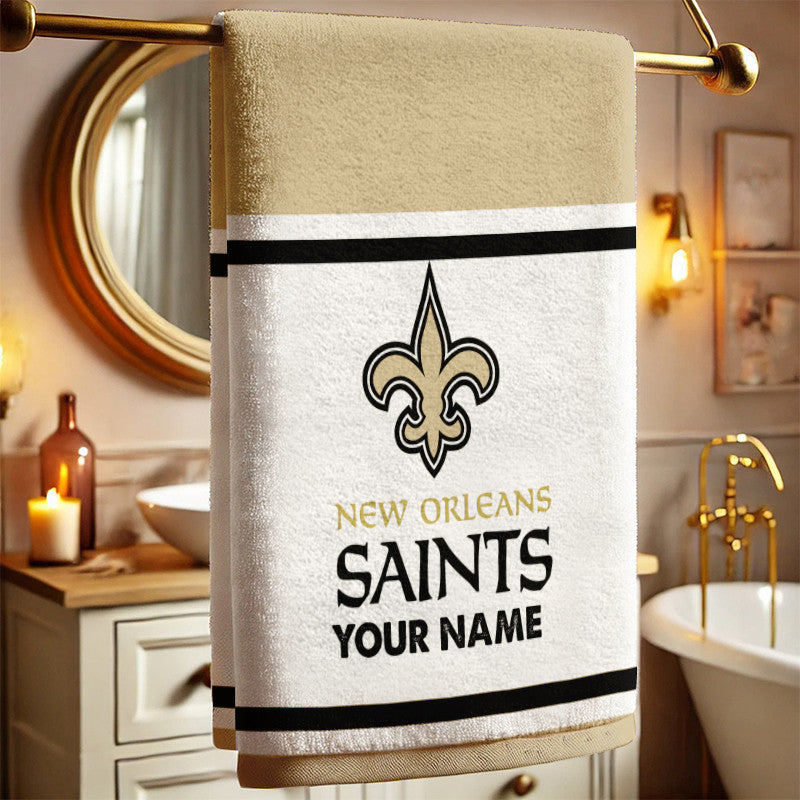 LIMITED EDITION - NEW CUSTOMIZED NFL24 NOS NEW ORLEANS SAINTS BATH TOWEL