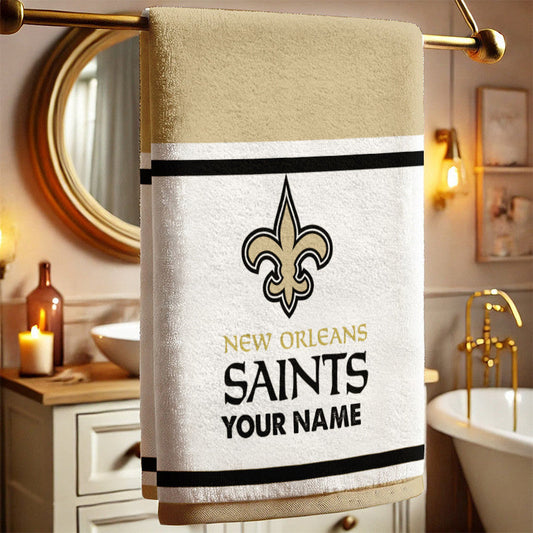 LIMITED EDITION - NEW CUSTOMIZED NFL24 NOS NEW ORLEANS SAINTS BATH TOWEL