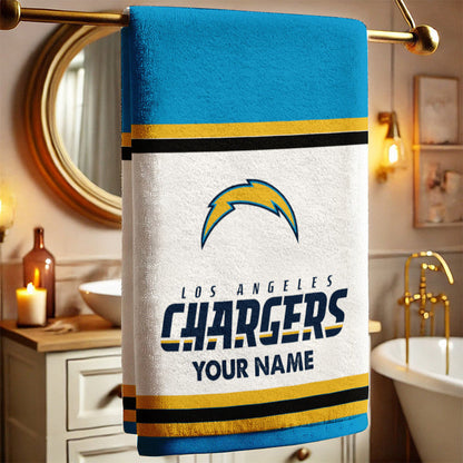 LIMITED EDITION - NEW CUSTOMIZED NFL09 LAC LOS ANGELES CHARGERS BATH TOWEL