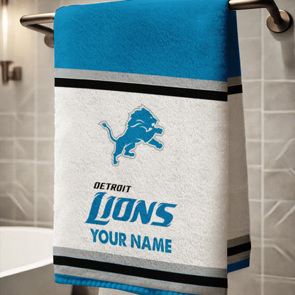 LIMITED EDITION - NEW CUSTOMIZED NFL04 DTL DETROIT LIONS BATH TOWEL