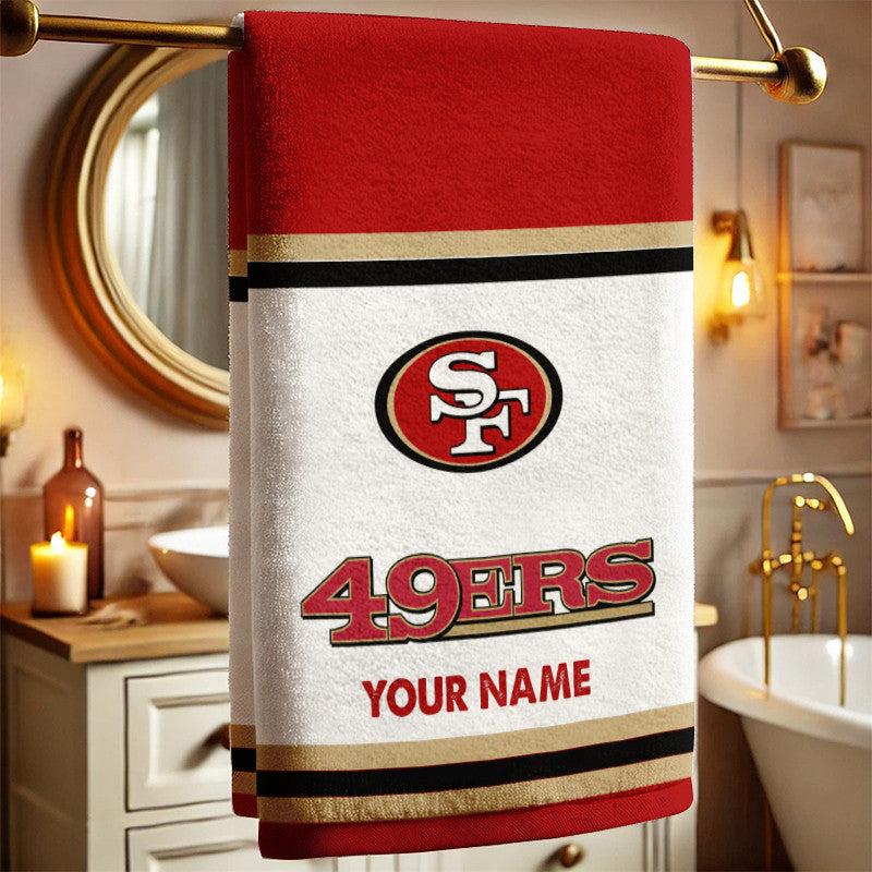 LIMITED EDITION - NEW CUSTOMIZED NFL11 SF49 SAN FRANCISCO 49ERS BATH TOWEL