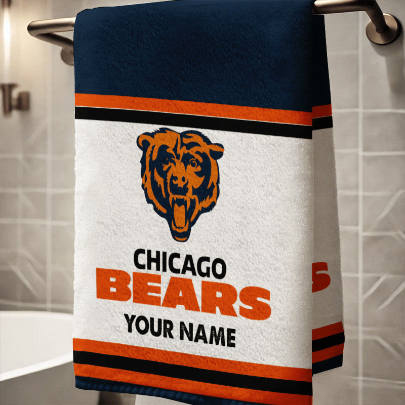 LIMITED EDITION - NEW CUSTOMIZED NFL26 CCB CHICAGO BEARS BATH TOWEL