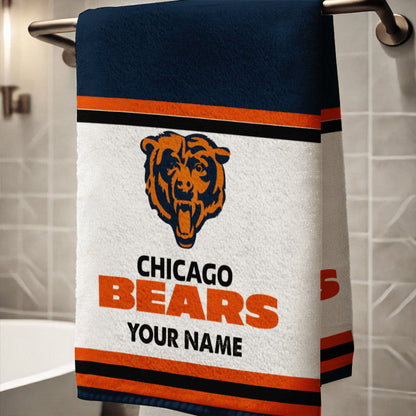 LIMITED EDITION - NEW CUSTOMIZED NFL26 CCB CHICAGO BEARS BATH TOWEL
