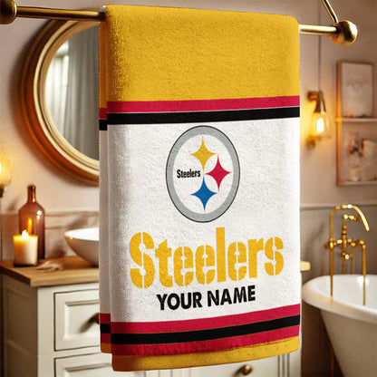 LIMITED EDITION - NEW CUSTOMIZED NFL14 PSB PITTSBURGH STEELERS BATH TOWEL