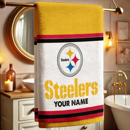 LIMITED EDITION - NEW CUSTOMIZED NFL14 PSB PITTSBURGH STEELERS BATH TOWEL
