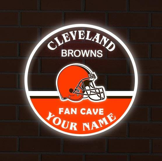 LIMITED EDITION - NEW CUSTOMIZED NFL29 CLB CLEVELAND BROWNS LED LIGHT WALL DECOR