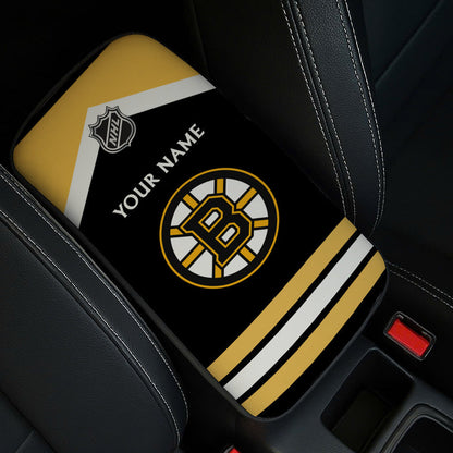 LIMITED EDITION - NEW CUSTOMIZED NHL02 BTB BOSTON BRUINS CAR ARMREST PAD COVER