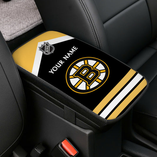 LIMITED EDITION - NEW CUSTOMIZED NHL02 BTB BOSTON BRUINS CAR ARMREST PAD COVER