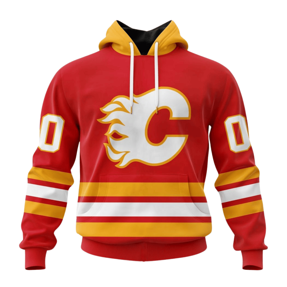 LIMITED EDITION - NEW CUSTOMIZED NHL17 CGF CALGARY FLAMES HOODIE