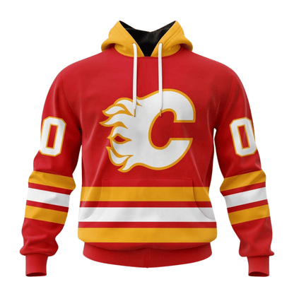 LIMITED EDITION - NEW CUSTOMIZED NHL17 CGF CALGARY FLAMES HOODIE