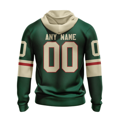 LIMITED EDITION - NEW CUSTOMIZED NHL13 MNW MINNESOTA WILD HOODIE