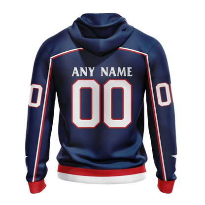 LIMITED EDITION - NEW CUSTOMIZED NHL18 CBJ COLUMBUS BLUE JACKETS HOODIE