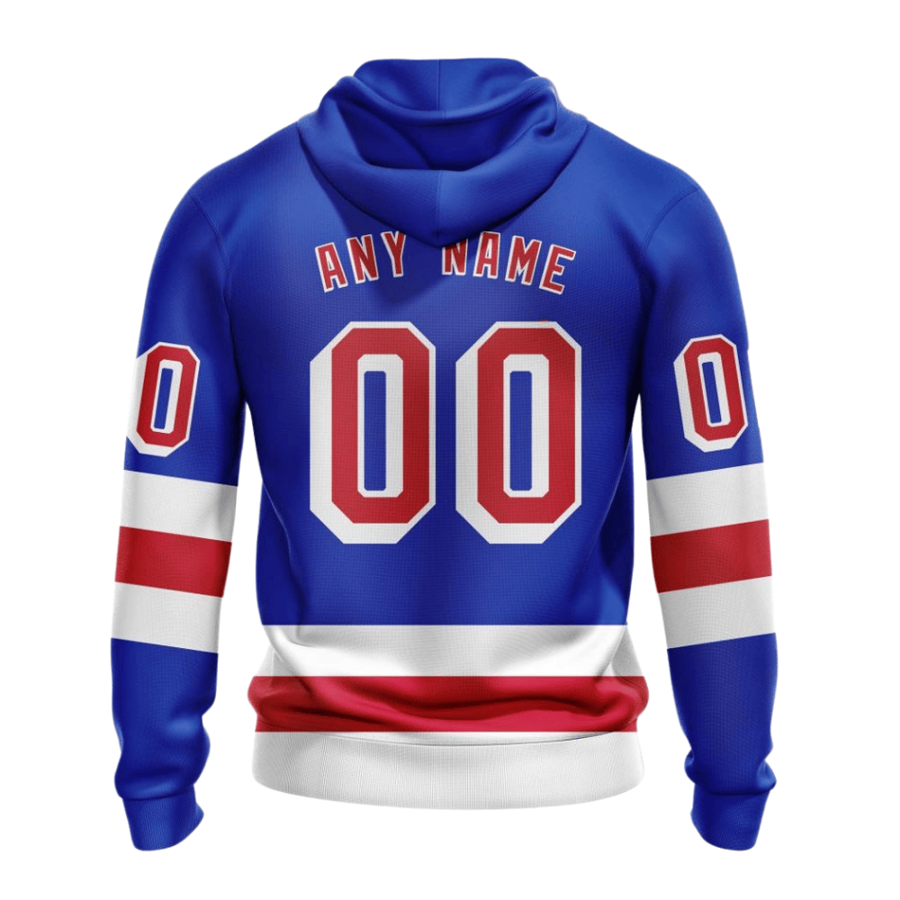 LIMITED EDITION - NEW CUSTOMIZED NHL24 NYR NEW YORK RANGERS HOODIE