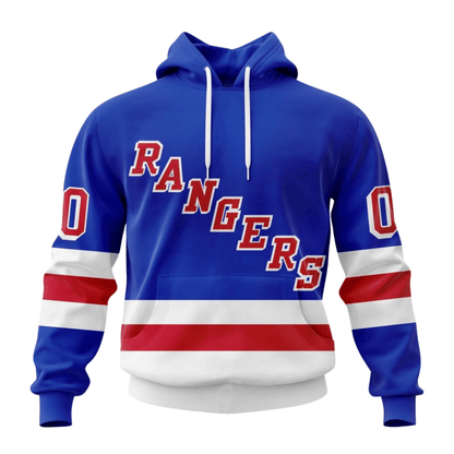LIMITED EDITION - NEW CUSTOMIZED NHL24 NYR NEW YORK RANGERS HOODIE