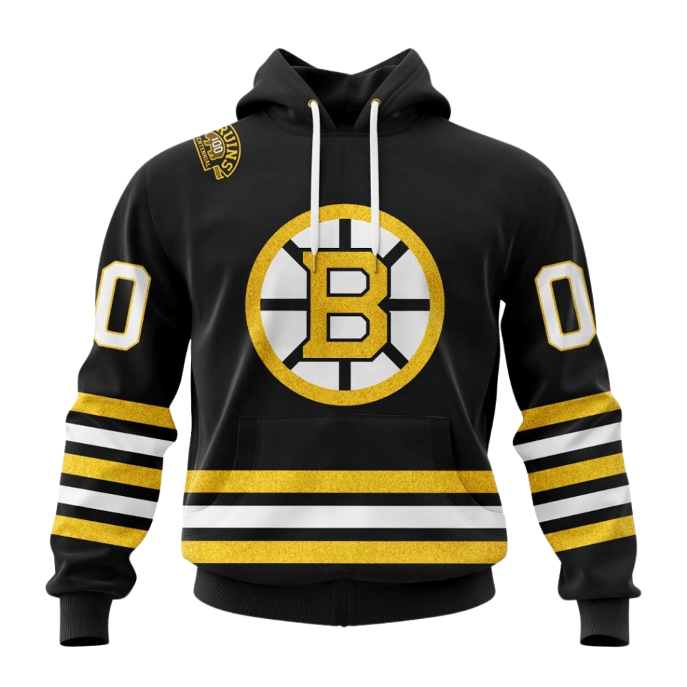 LIMITED EDITION - NEW CUSTOMIZED NHL02 BTB BOSTON BRUINS HOODIE