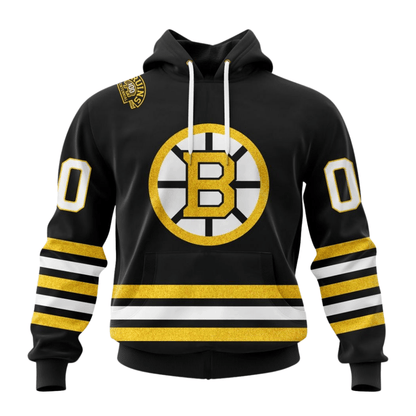 LIMITED EDITION - NEW CUSTOMIZED NHL02 BTB BOSTON BRUINS HOODIE