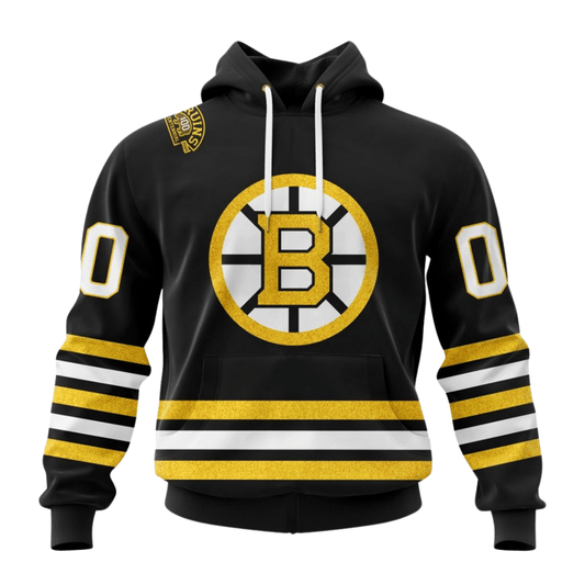 LIMITED EDITION - NEW CUSTOMIZED NHL02 BTB BOSTON BRUINS HOODIE