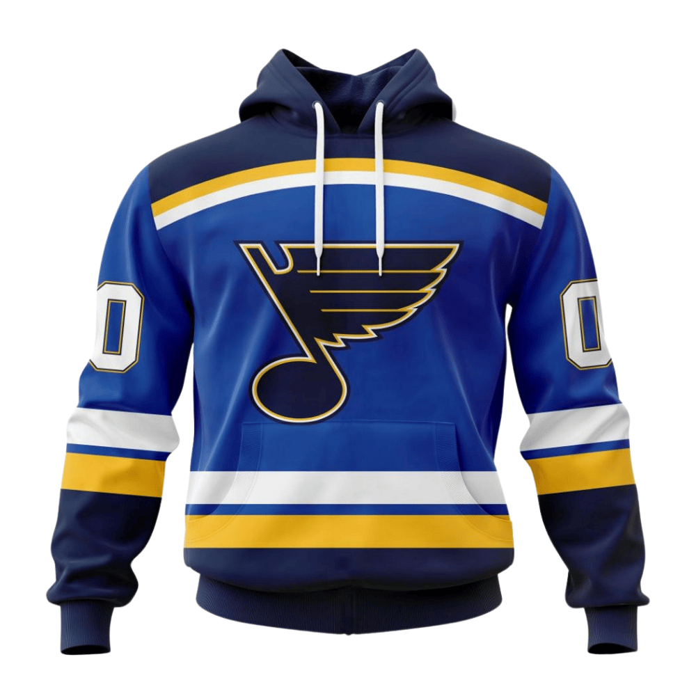 LIMITED EDITION - NEW CUSTOMIZED NHL14 SLB ST. LOUIS BLUES HOODIE