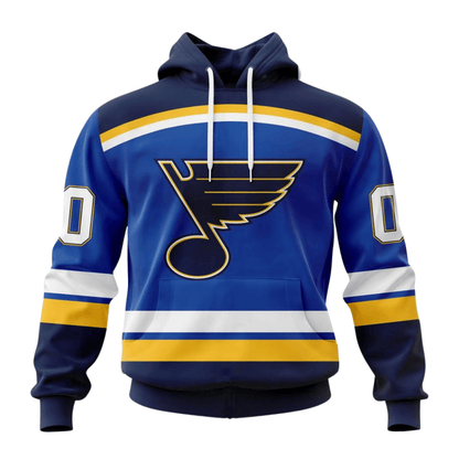 LIMITED EDITION - NEW CUSTOMIZED NHL14 SLB ST. LOUIS BLUES HOODIE