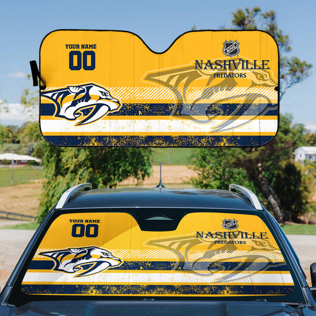 LIMITED EDITION - NEW CUSTOMIZED NHL31 NVP NASHVILLE PREDATORS AUTO WINDSHIELD SHADE