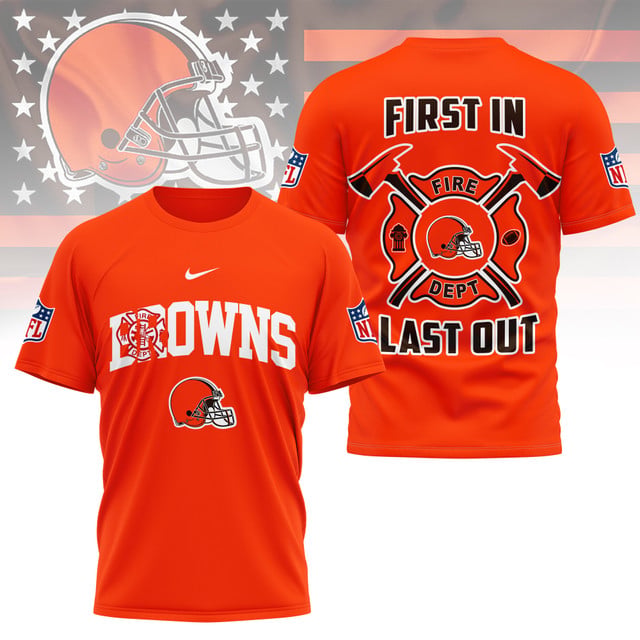 LIMITED EDITION - NEW CUSTOMIZED NFL29 CLB CLEVELAND BROWNS FIRE DEPT 3D SHIRT
