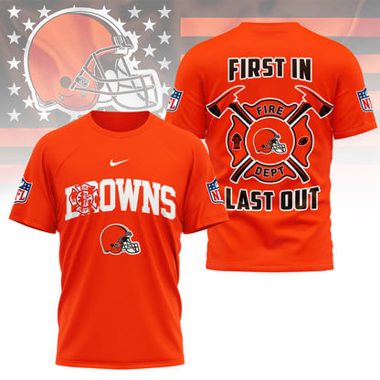 LIMITED EDITION - NEW CUSTOMIZED NFL29 CLB CLEVELAND BROWNS FIRE DEPT 3D SHIRT
