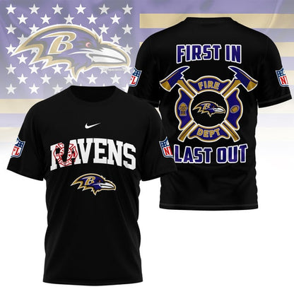 LIMITED EDITION - NEW CUSTOMIZED NFL28 BTR BALTIMORE RAVENS FIRE DEPT 3D SHIRT