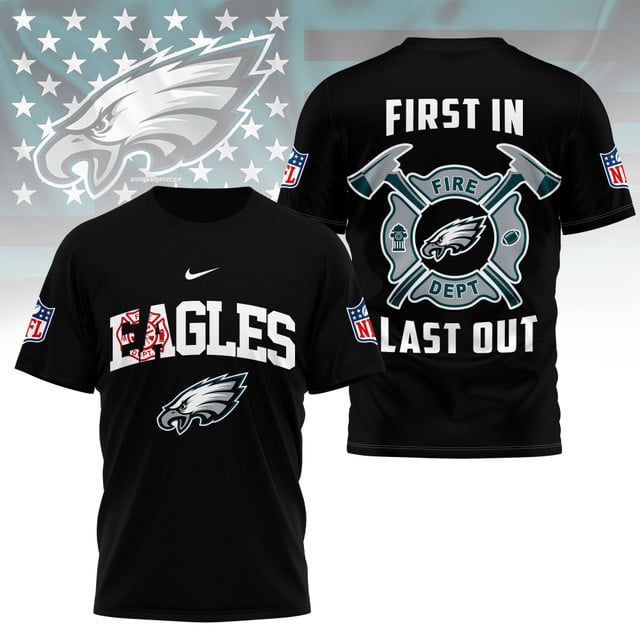 LIMITED EDITION - NEW CUSTOMIZED NFL02 PPE PHILADELPHIA EAGLES FIRE DEPT 3D SHIRT