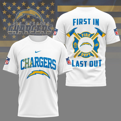 LIMITED EDITION - NEW CUSTOMIZED NFL09 LAC LOS ANGELES CHARGERS FIRE DEPT 3D SHIRT
