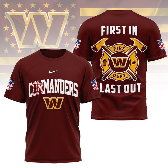 LIMITED EDITION - NEW CUSTOMIZED NFL12 WTC WASHINGTON COMMANDERS FIRE DEPT 3D SHIRT