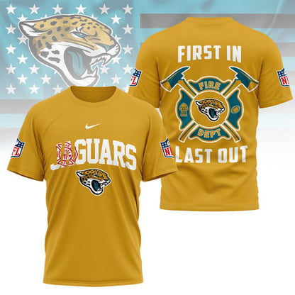 LIMITED EDITION - NEW CUSTOMIZED NFL30 JSJ JACKSONVILLE JAGUARS FIRE DEPT 3D SHIRT