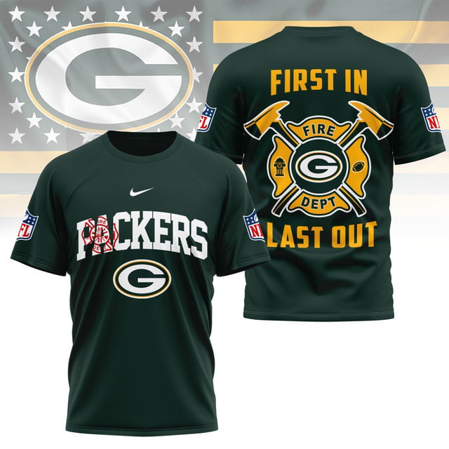 LIMITED EDITION - NEW CUSTOMIZED NFL08 GBP GREEN BAY PACKERS FIRE DEPT 3D SHIRT
