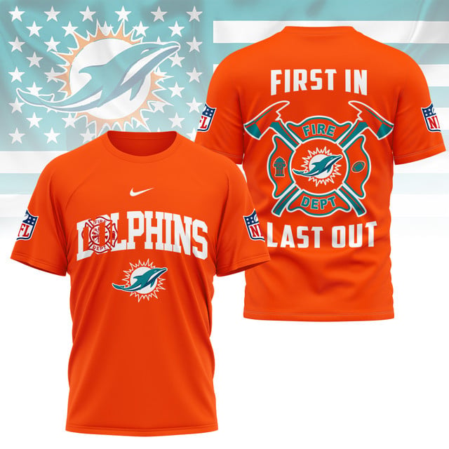 LIMITED EDITION - NEW CUSTOMIZED NFL19 MDP MIAMI DOLPHINS FIRE DEPT 3D SHIRT