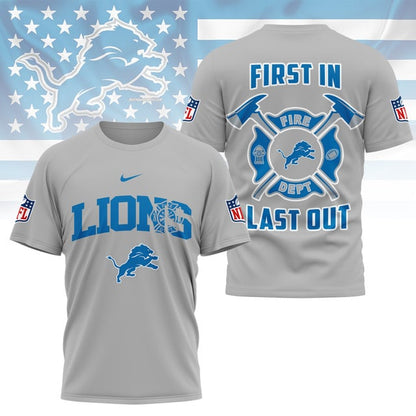LIMITED EDITION - NEW CUSTOMIZED NFL04 DTL DETROIT LIONS FIRE DEPT 3D SHIRT