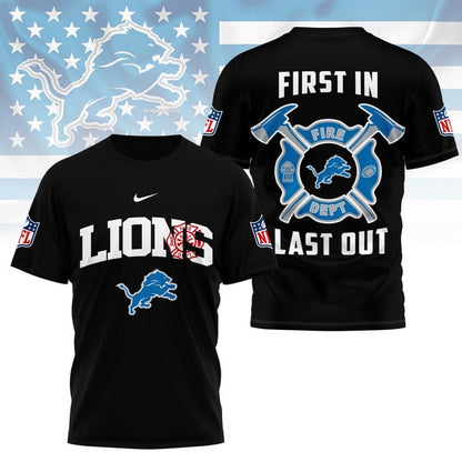LIMITED EDITION - NEW CUSTOMIZED NFL04 DTL DETROIT LIONS FIRE DEPT 3D SHIRT