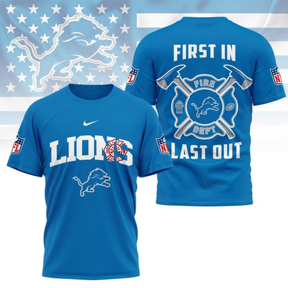 LIMITED EDITION - NEW CUSTOMIZED NFL04 DTL DETROIT LIONS FIRE DEPT 3D SHIRT