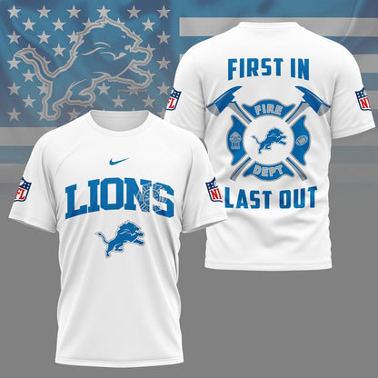 LIMITED EDITION - NEW CUSTOMIZED NFL04 DTL DETROIT LIONS FIRE DEPT 3D SHIRT