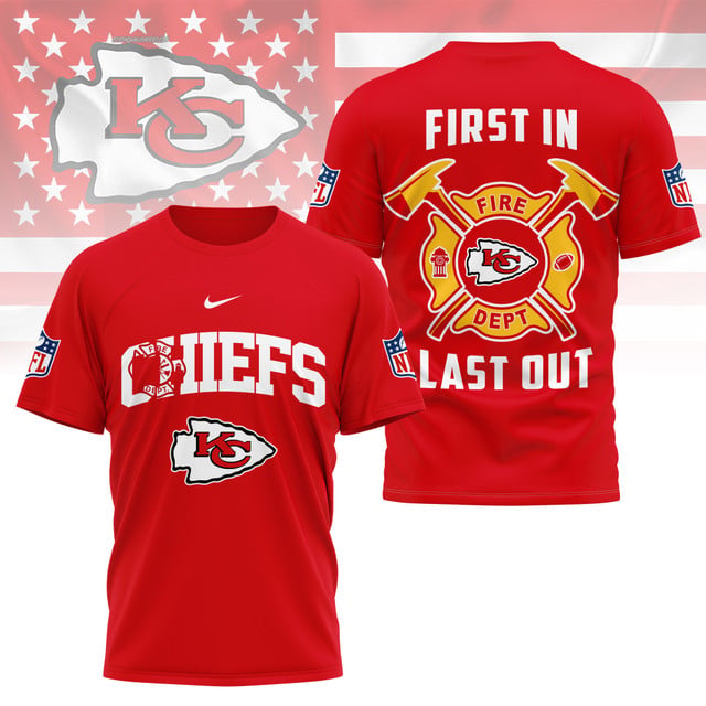 LIMITED EDITION - NEW CUSTOMIZED NFL01 KCC KANSAS CITY CHIEFS FIRE DEPT 3D SHIRT