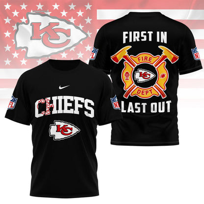 LIMITED EDITION - NEW CUSTOMIZED NFL01 KCC KANSAS CITY CHIEFS FIRE DEPT 3D SHIRT