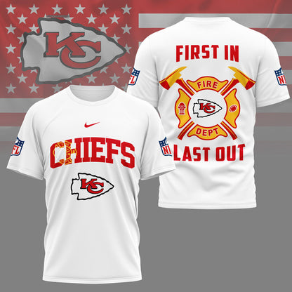 LIMITED EDITION - NEW CUSTOMIZED NFL01 KCC KANSAS CITY CHIEFS FIRE DEPT 3D SHIRT
