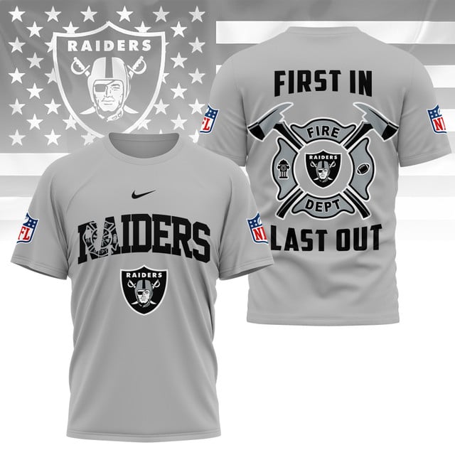 LIMITED EDITION - NEW CUSTOMIZED NFL07 LVR LAS VEGAS RAIDERS FIRE DEPT 3D SHIRT