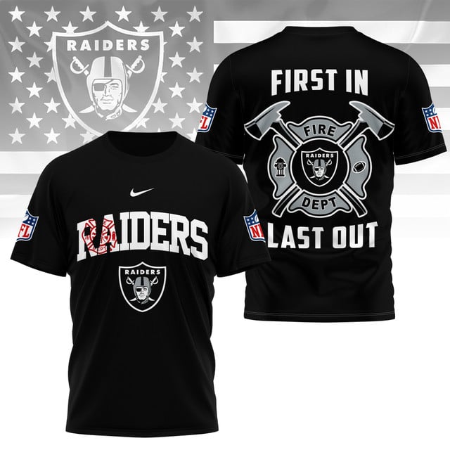 LIMITED EDITION - NEW CUSTOMIZED NFL07 LVR LAS VEGAS RAIDERS FIRE DEPT 3D SHIRT