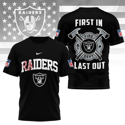 LIMITED EDITION - NEW CUSTOMIZED NFL07 LVR LAS VEGAS RAIDERS FIRE DEPT 3D SHIRT