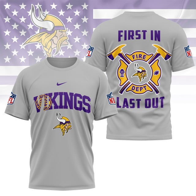 LIMITED EDITION - NEW CUSTOMIZED NFL05 MVK MINNESOTA VIKINGS FIRE DEPT 3D SHIRT