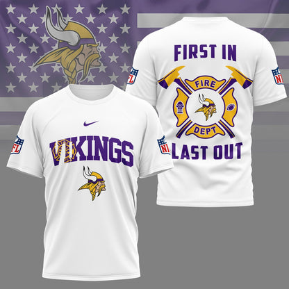 LIMITED EDITION - NEW CUSTOMIZED NFL05 MVK MINNESOTA VIKINGS FIRE DEPT 3D SHIRT